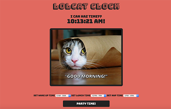lol cat clock screenshot